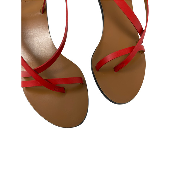 Elegant Red Strappy Sandals - Picture 10 of 12
